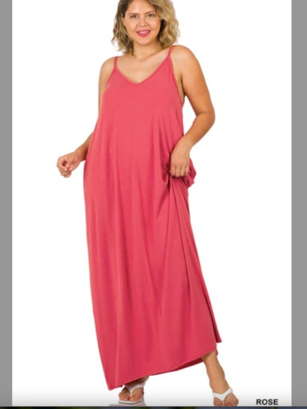 NEW Cami Maxi Dress- Rose- 1X